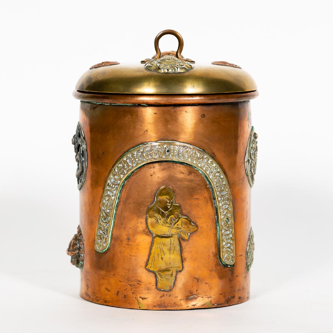 19th C. Mixed Metal Asian Lidded Jar (1 of 10)