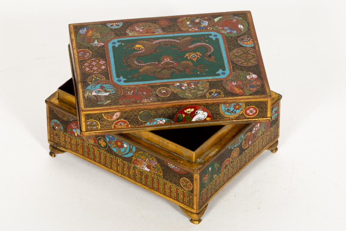 Japanese Cloisonne Box, Dragon Motif (1 of 8)