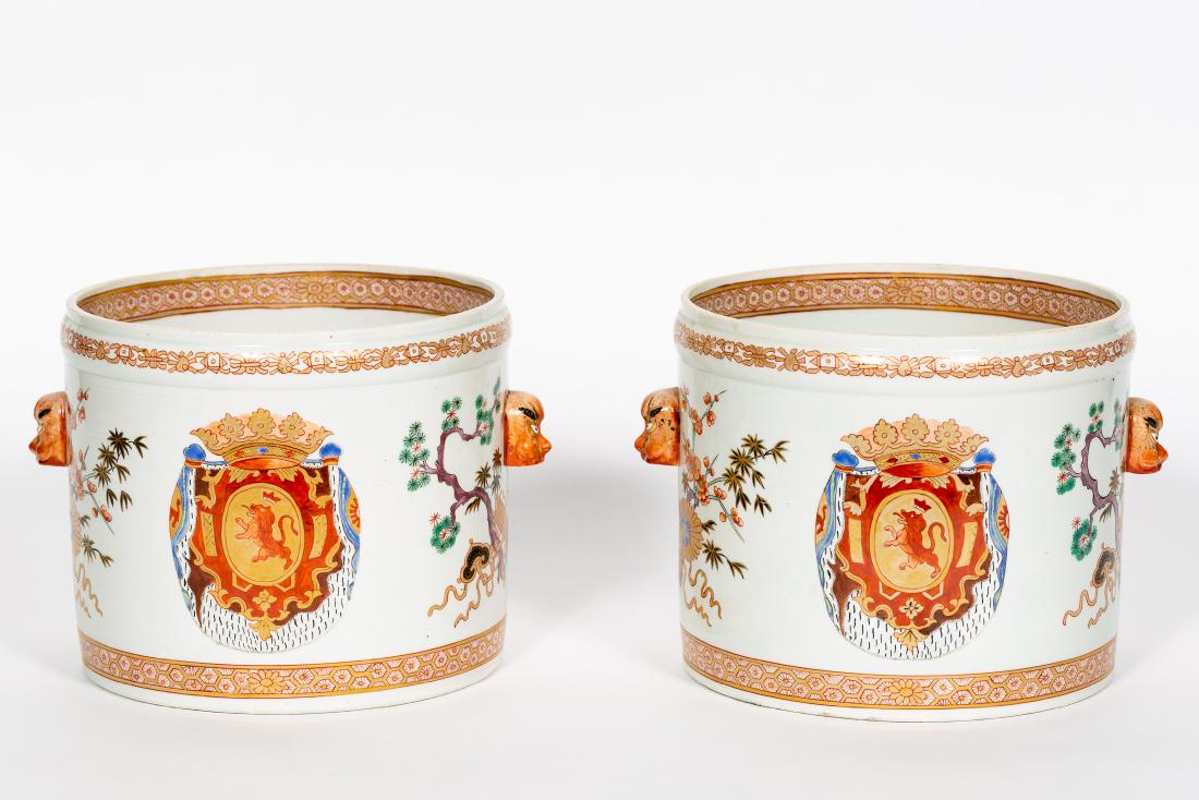 Pair, Chinese Armorial Cache Pots (1 of 7)