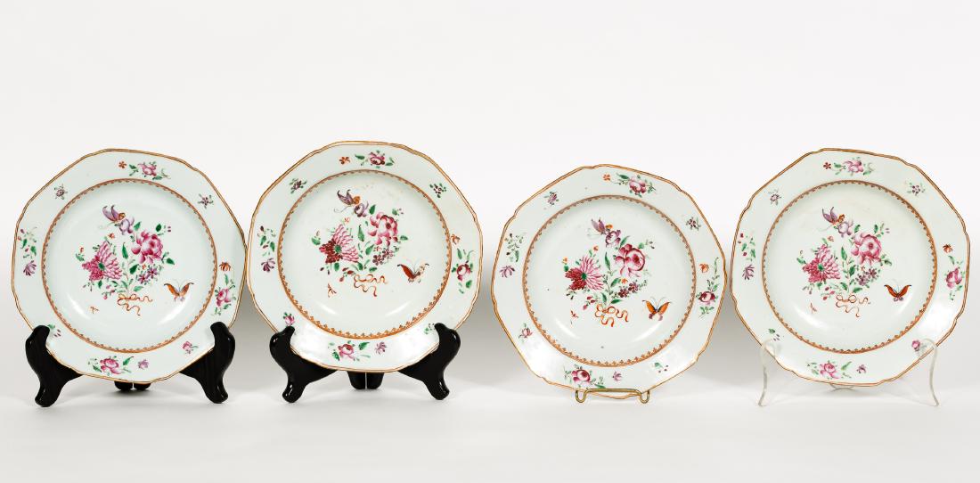 Set of 4 Chinese Export Soup Plates, 18th c. (1 of 3)