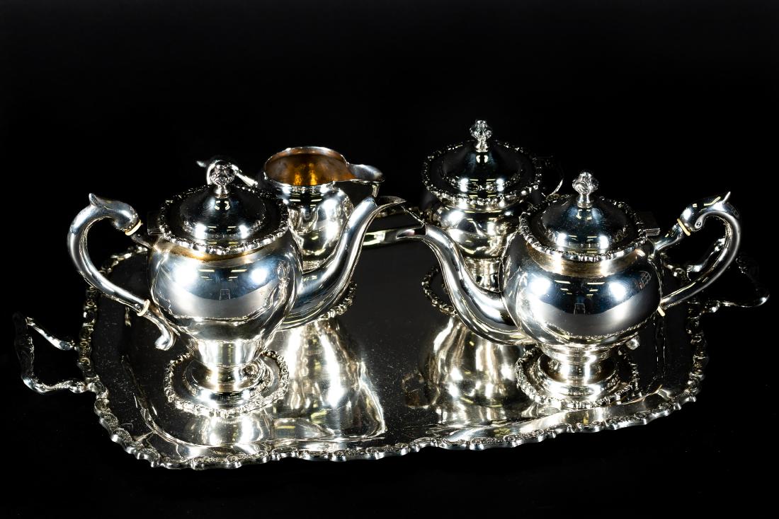 Peruvian Sterling Tea Service w/ Tray (1 of 8)