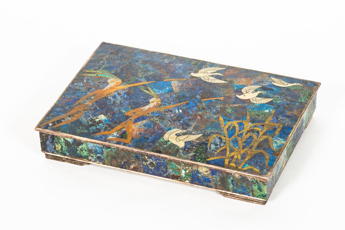 Large Los Castillo Gem Stone Inlaid Dresser Box (1 of 10)