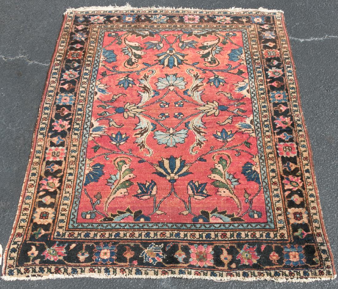 Hand Woven Sarouk Rug or Carpet, 4' 7" x 3' 7" (1 of 2)