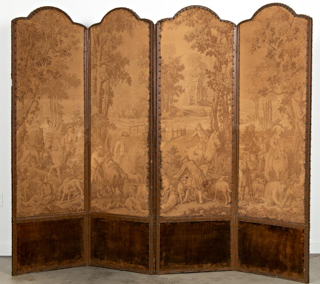 Four Panel French Style Tapestry Dressing Screen (1 of 5)