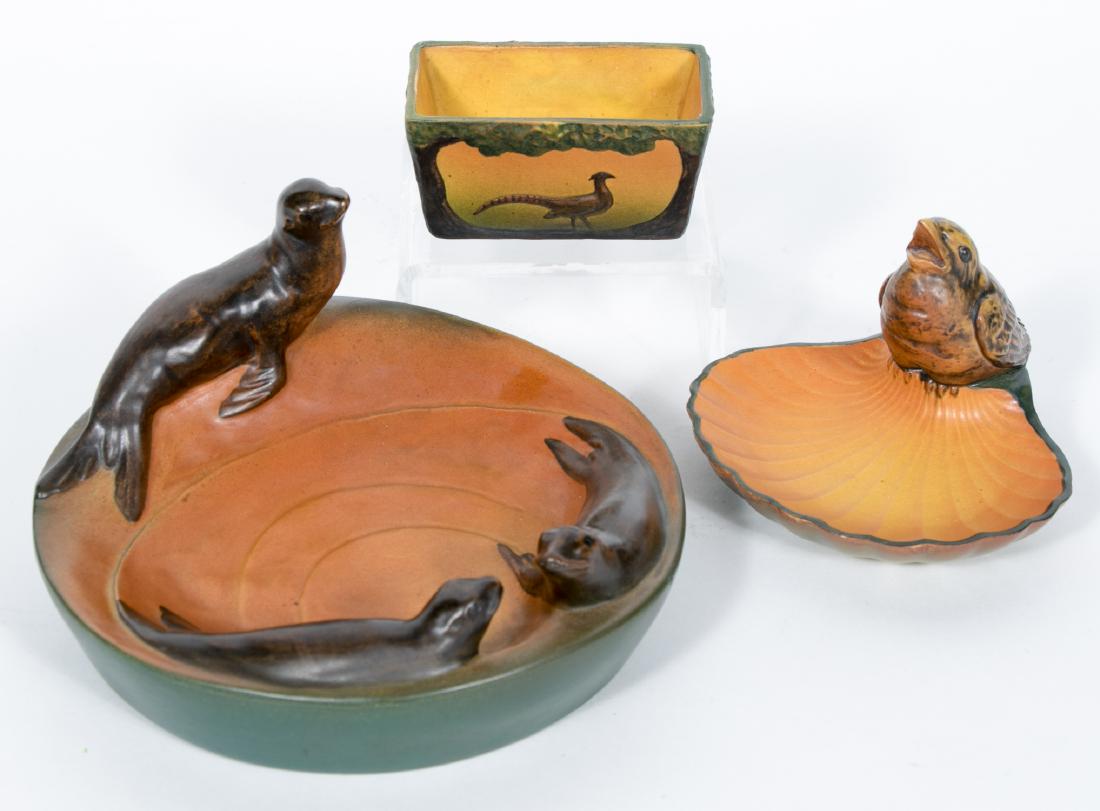 3 Ipsen Pottery Pieces- 2 Dishes and Rec. Vessel (1 of 4)