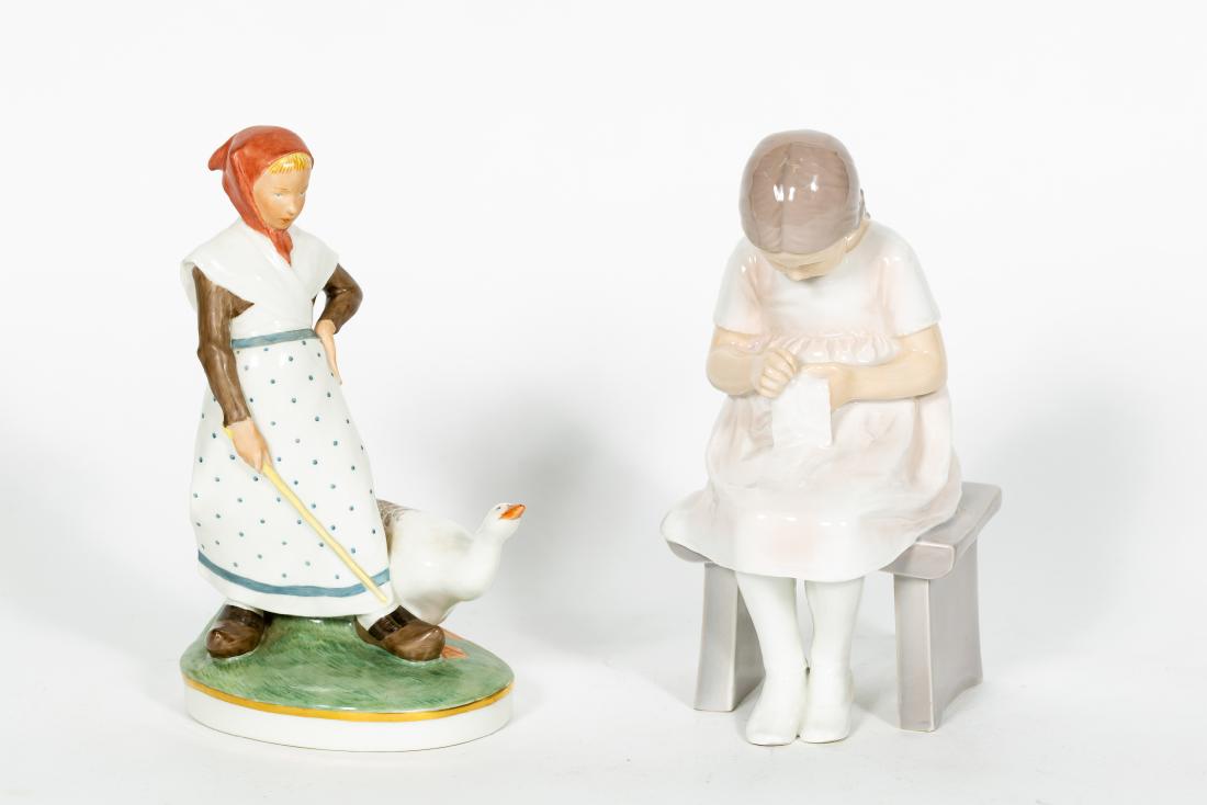 Two Danish Porcelain Girl Figurines (1 of 7)