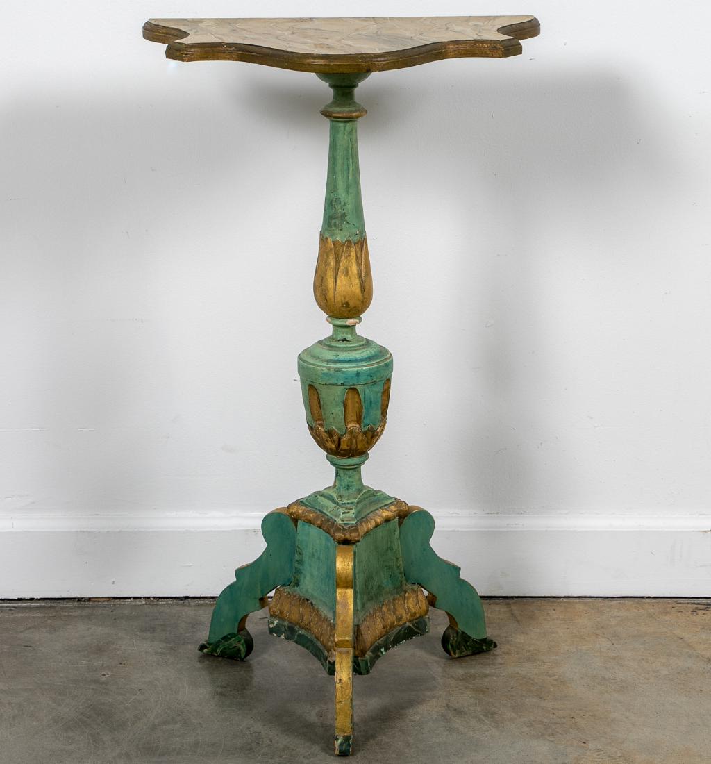 Italian Polychrome Altar Stick Pedestal Table (1 of 5)