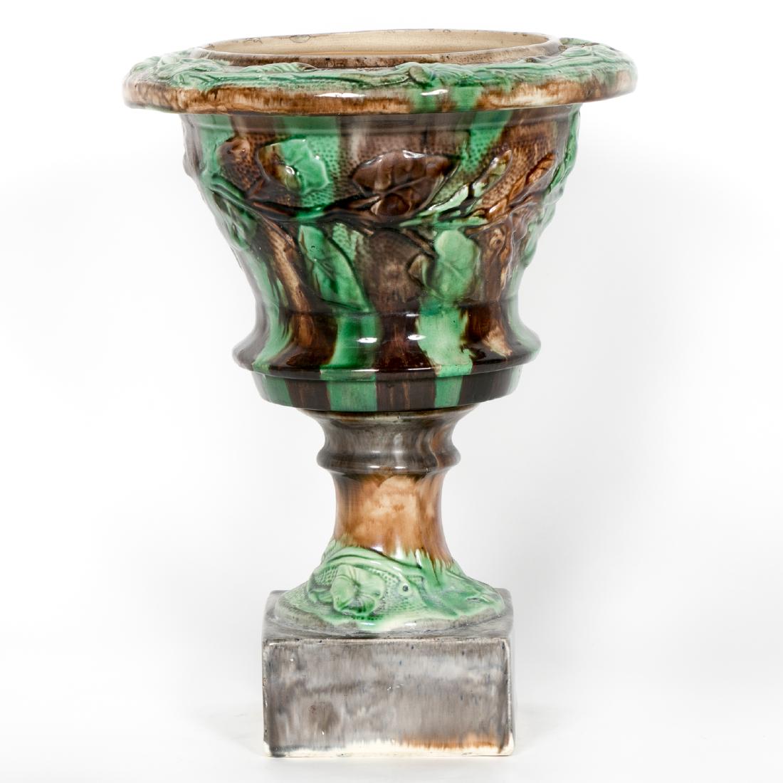 Majolica Garden Urn, Foliate Motif (1 of 4)