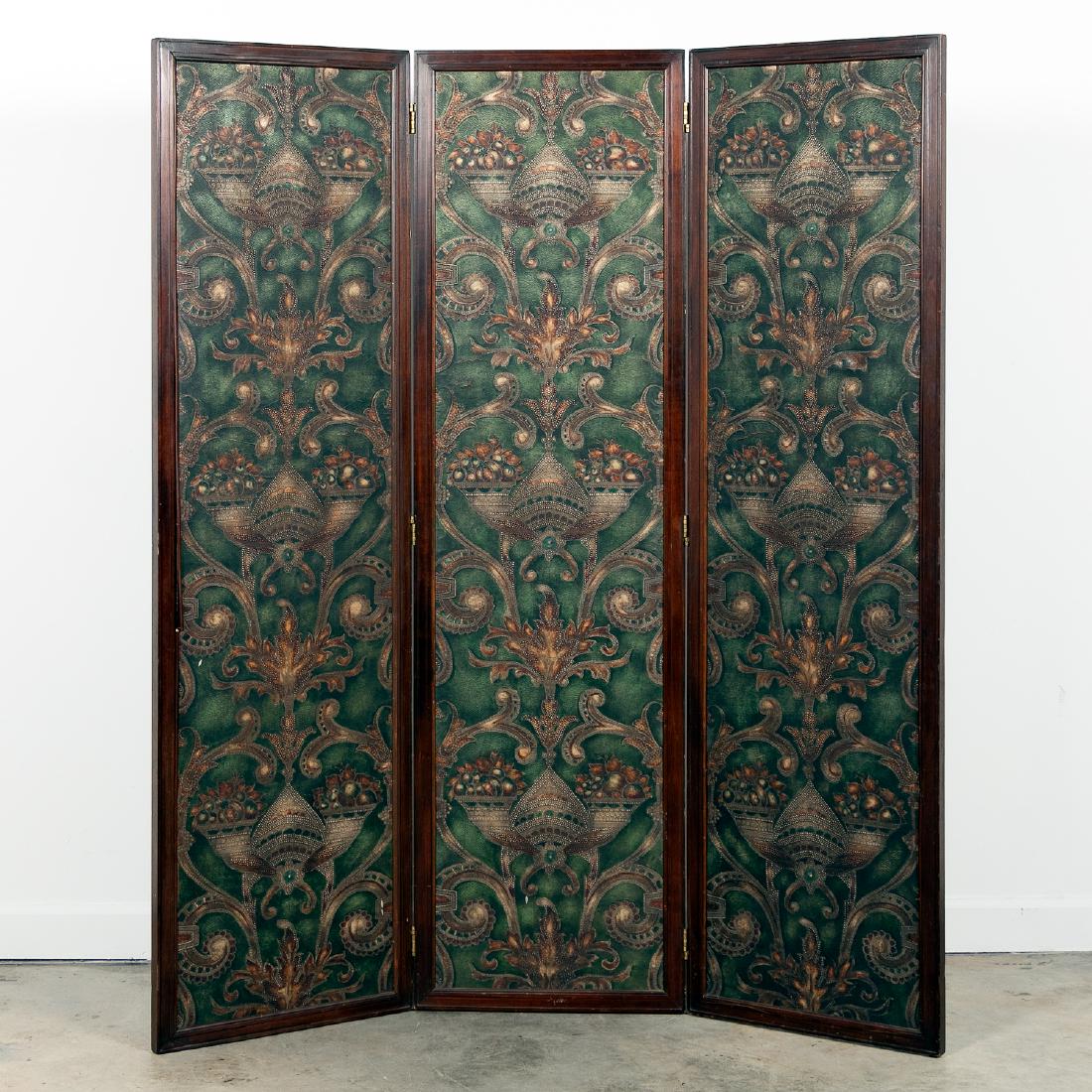 Italian Aesthetic Leather Embossed Dressing Screen (1 of 7)