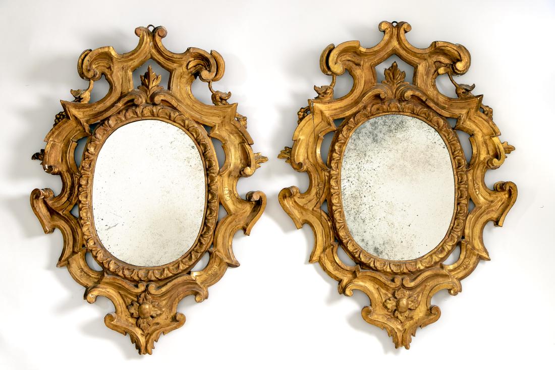 Pair, 18th/19th C. Italian Giltwood Wall Mirrors (1 of 3)