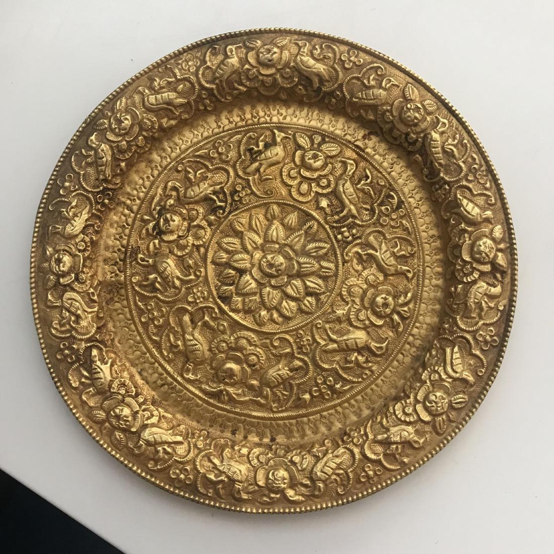 Solid 18k Gold Repousse Dish (1 of 2)