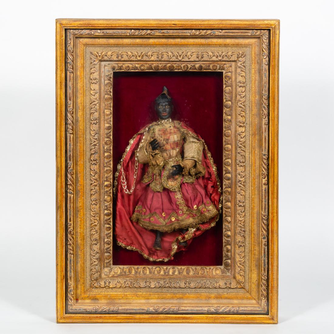 Shadow Box Framed Black Santo Figure, Early (1 of 4)