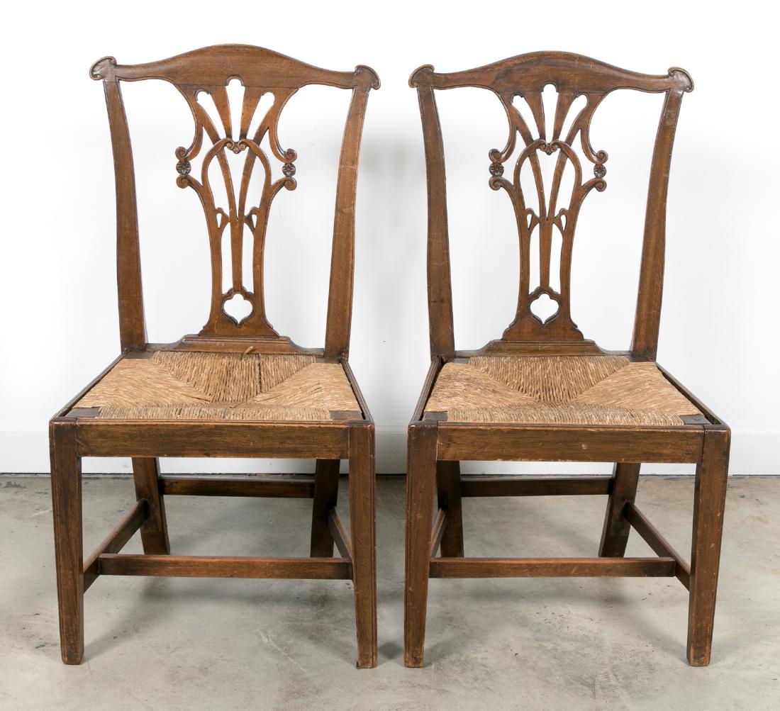 Pair, American 18th/19th C. Chippendale Chairs (1 of 7)