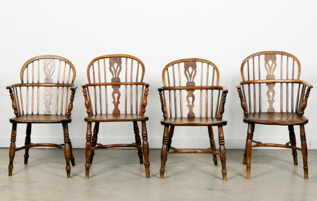Four 19th Century English Windsor Style Armchairs (1 of 5)