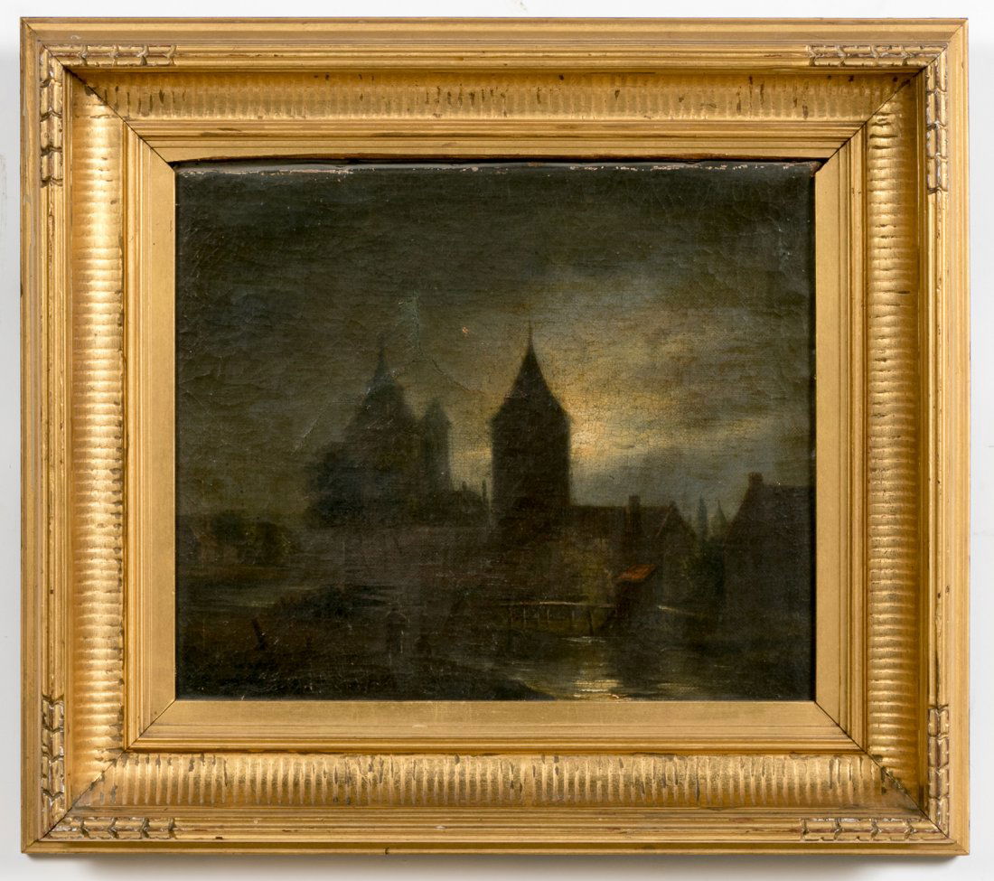 English School, 18th C. Foggy Skyline of London (1 of 3)