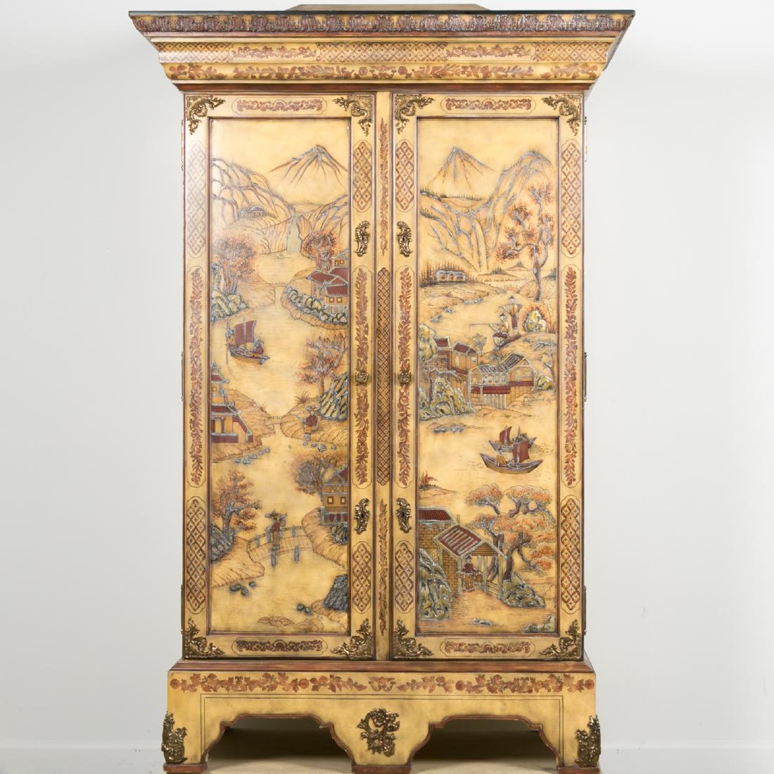 Maitland Smith Painted Chinoiserie Cabinet (1 of 7)