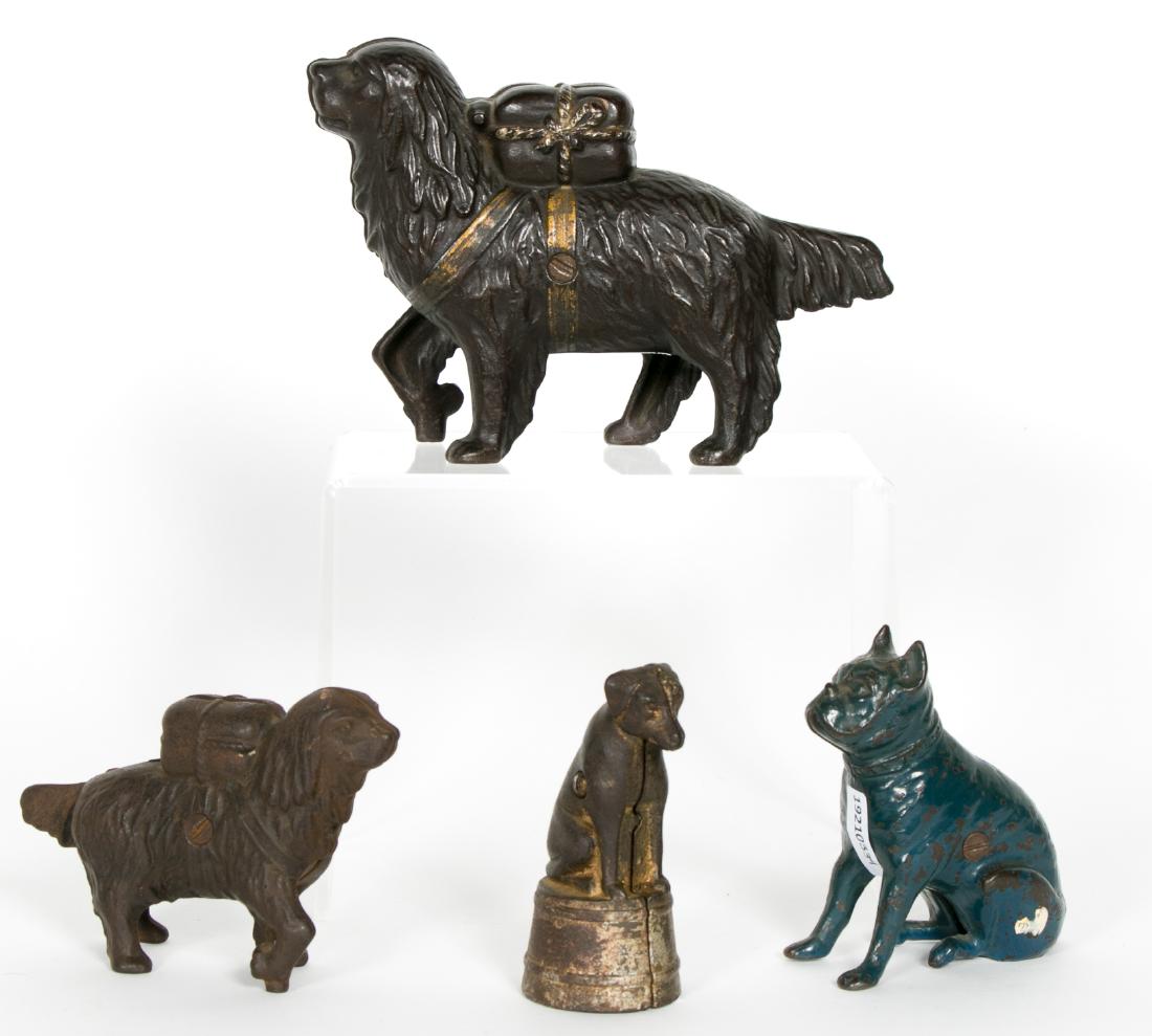 Four Dog Cast Iron Still Banks (1 of 2)
