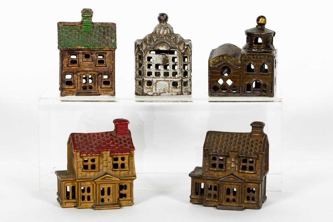 5 Building Cast Iron Banks, Victorian Houses (1 of 4)
