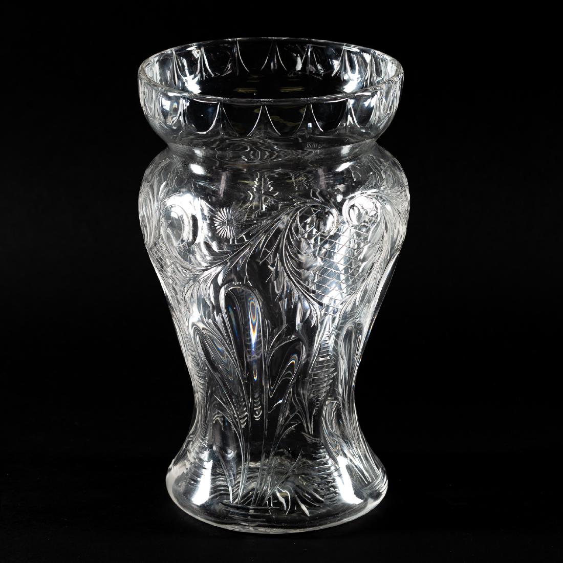 19th C. Webb Style Engraved Bulbous Glass Vase (1 of 6)