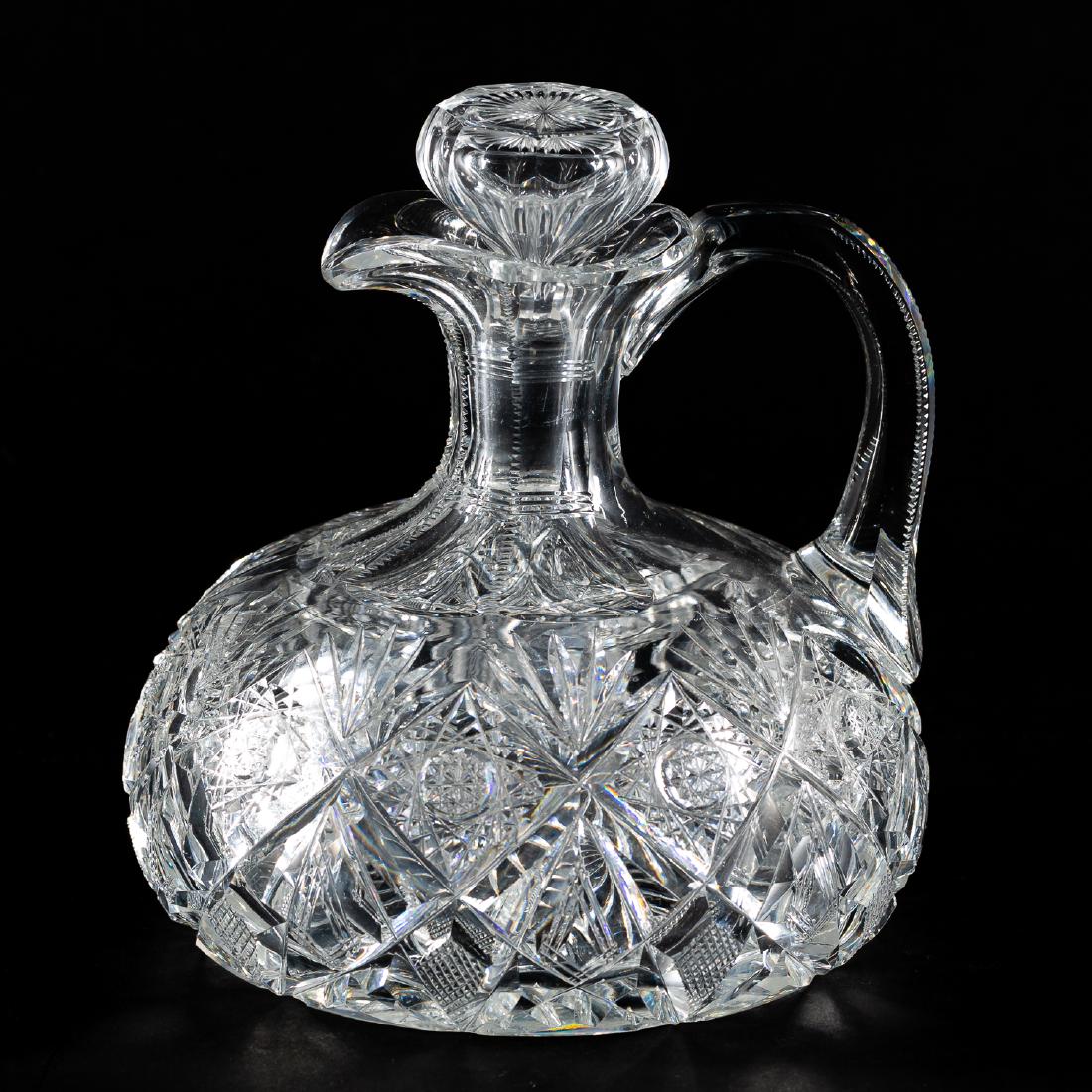 Attr: Libbey Brillian Cut Crystal Handled Decanter (1 of 4)