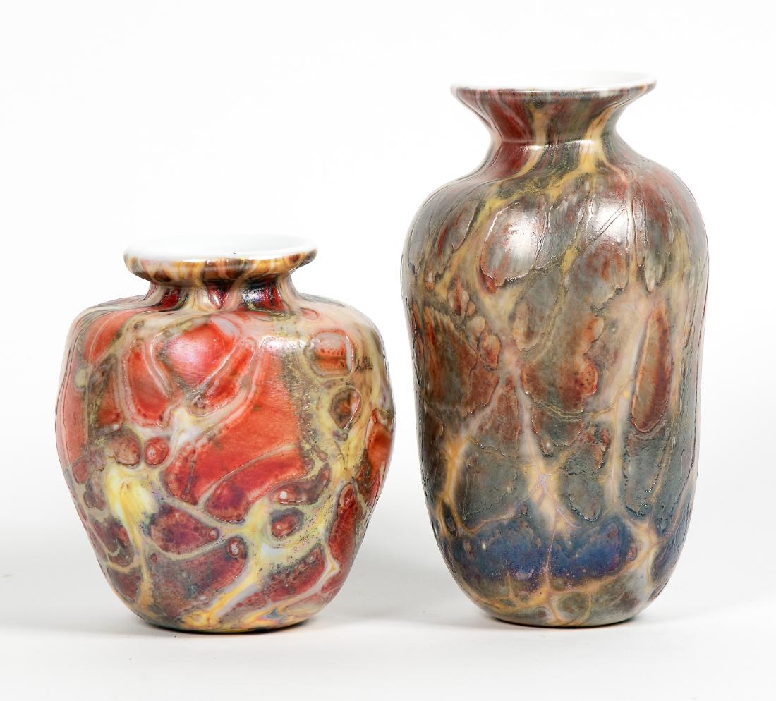 Two Drew H. Smith Art Glass Vases (1 of 5)