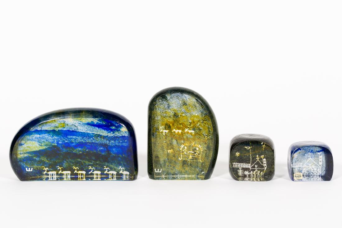4 Glass Paperweights, Goran Warff for Kosta Boda (1 of 12)