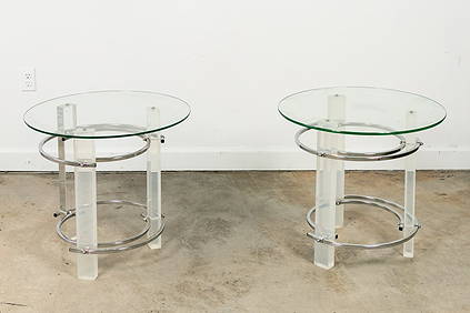 Pair of Charles Hollis Jones Style Lucite Tables (1 of 5)