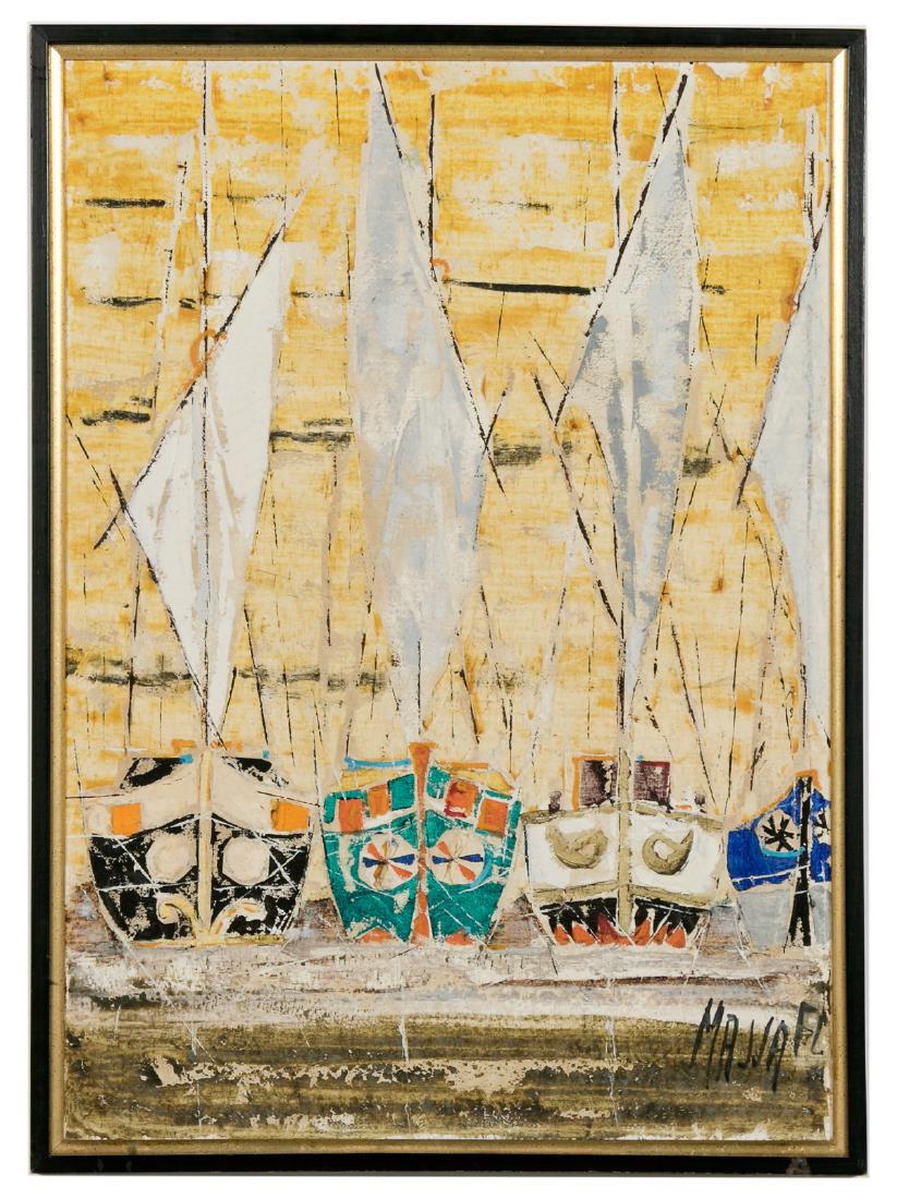 Frederick Massa, Mid-Century Paint of Sailboats (1 of 5)