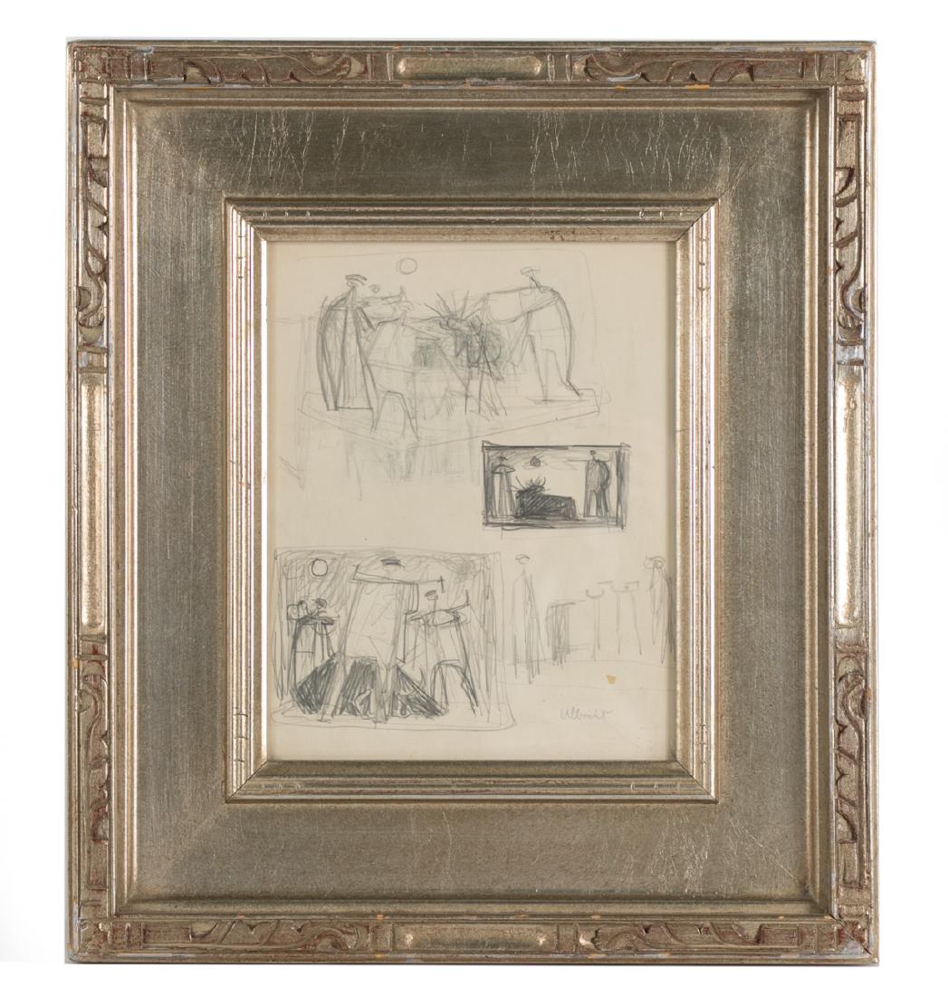 John Ulbricht Figural Pencil Sketch, Signed (1 of 4)