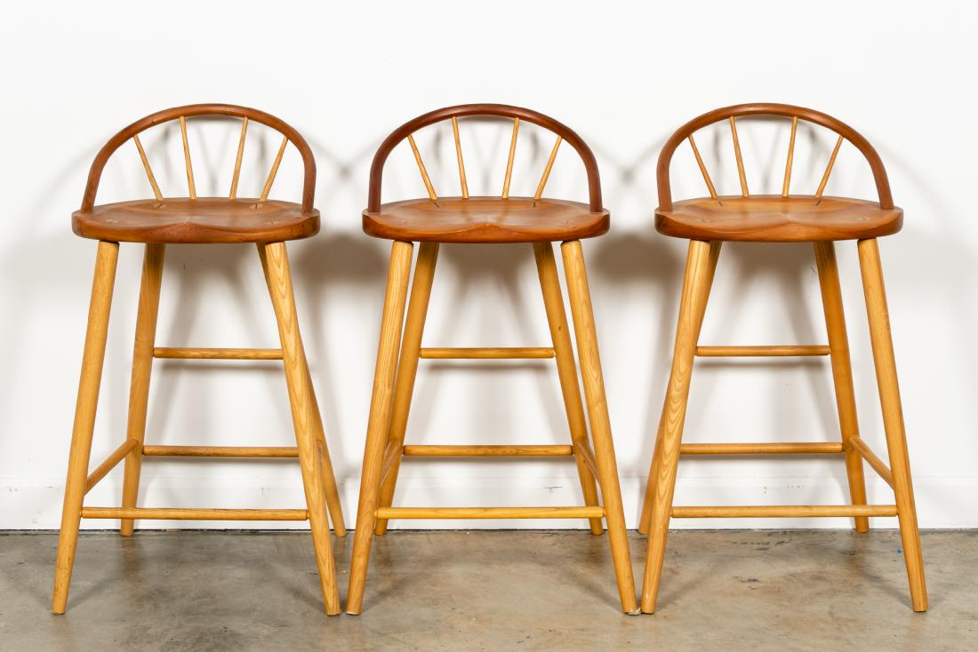 Three Thomas Moser Bowback Bar Stools (1 of 10)