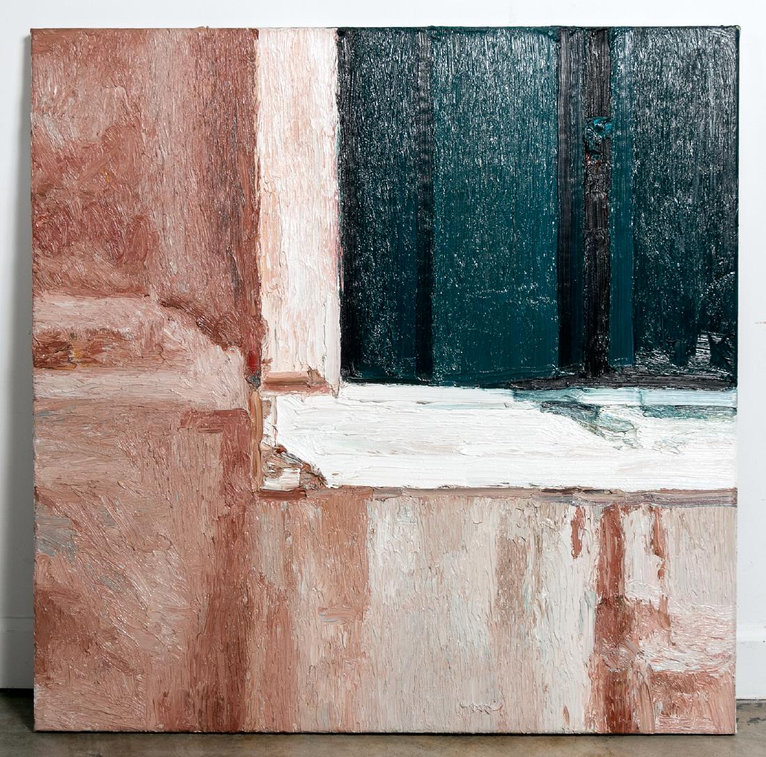 Ralph Fleck, "Window in Venice" - 2002, Oil: Ralph Fleck (German, b. 1951- ). "Window in Venice 23" - 2002, oil on canvas, signed to verso. Unframed gallery wrapped canvas, approx. 39.375" x 39.375".