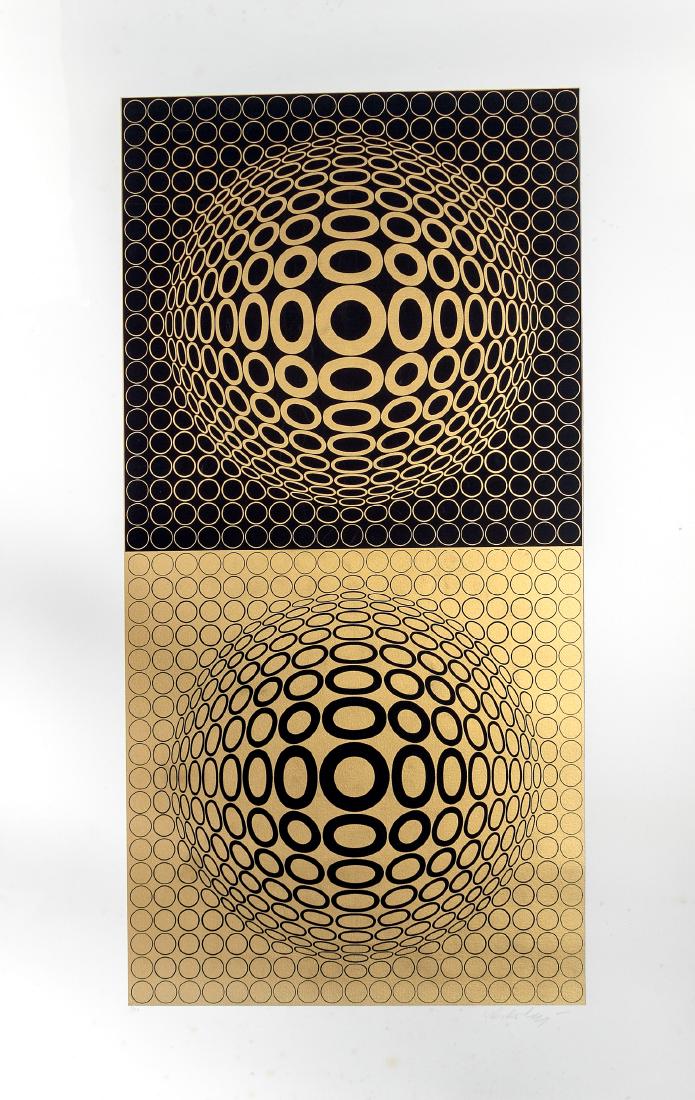 Victor Vasarely Unframed Serigraph, "Meta V" (1 of 3)