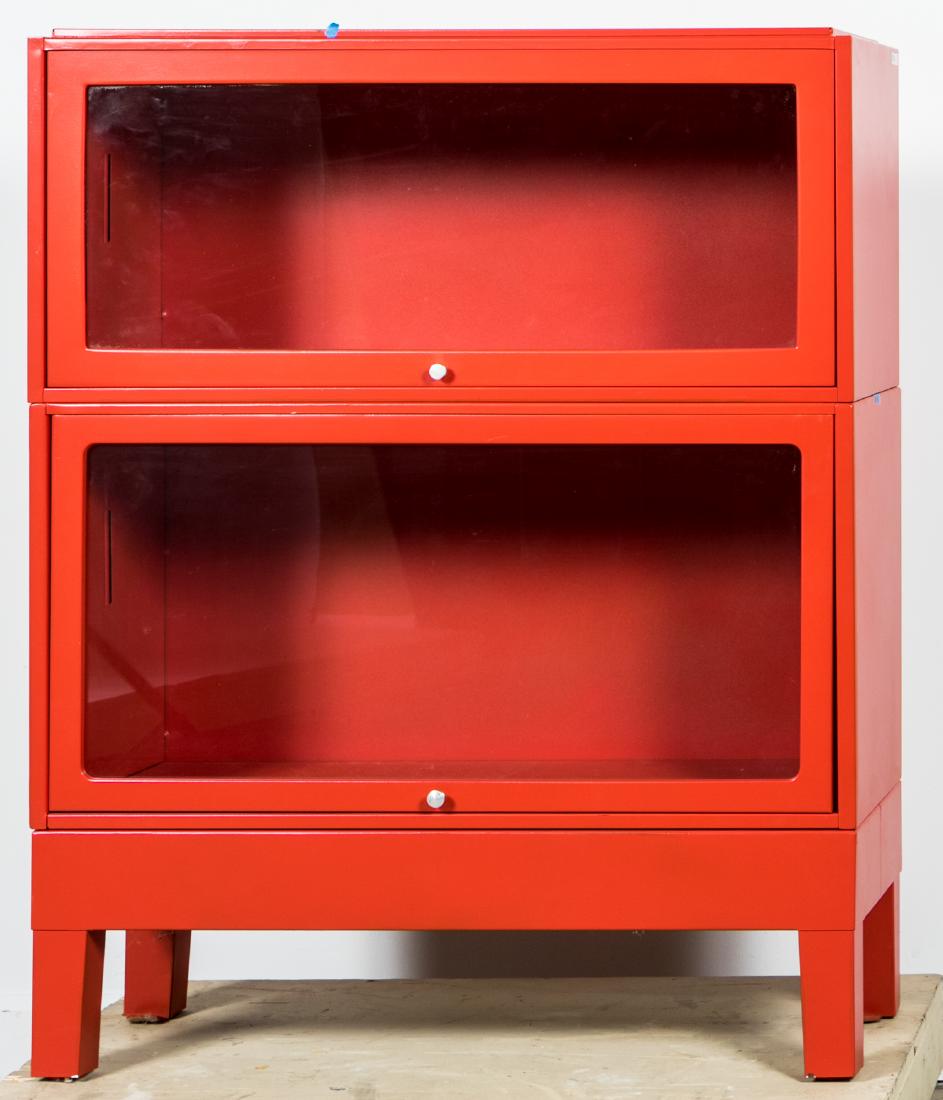 Orange Metal Barrister Stacking Bookcase (1 of 6)