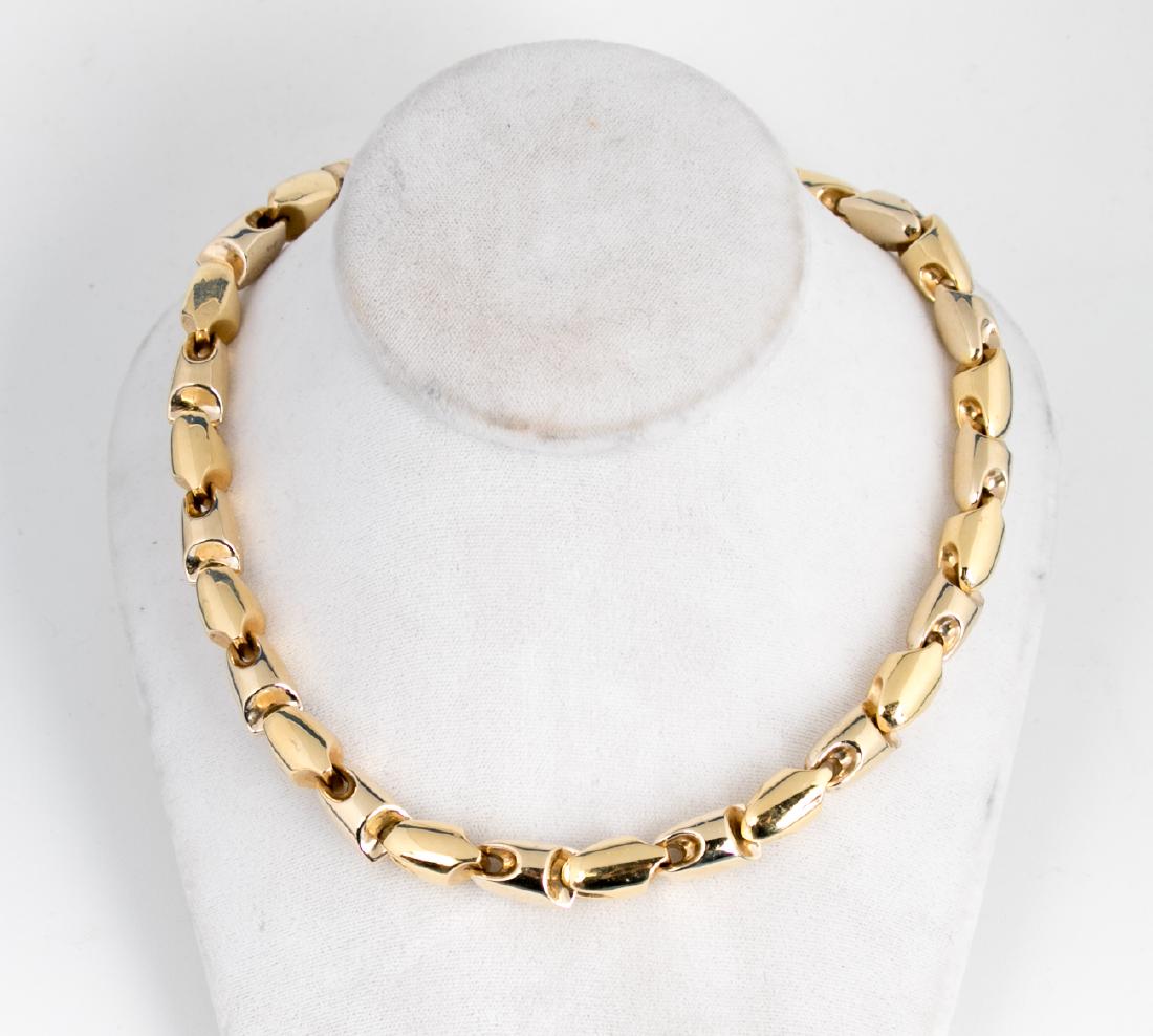 18k Yellow Gold Chunky Fancy Chain Necklace (1 of 3)