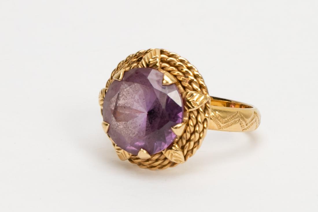 14k Yellow Gold & Synthetic Sapphire Ring (1 of 4)