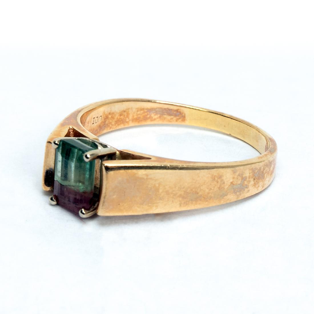 Watermelon Tourmaline & Yellow Gold Ring (1 of 4)