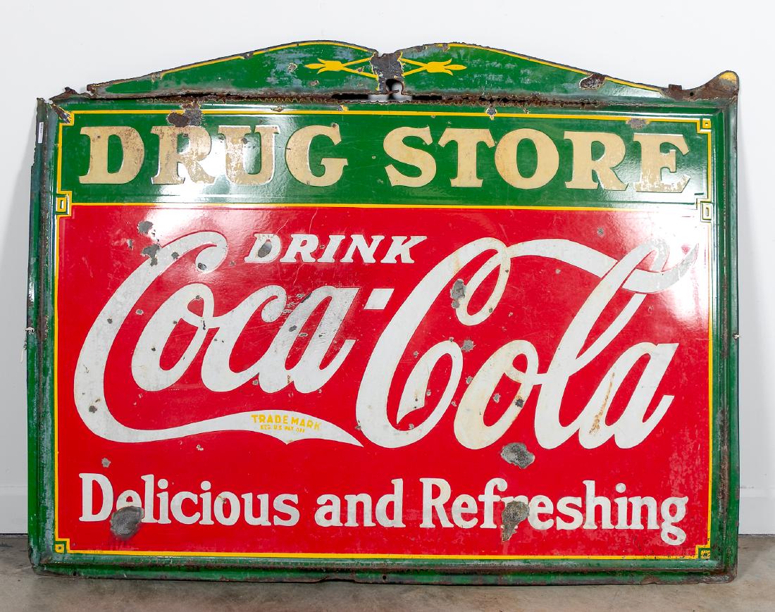 Vintage Large Coca-Cola Painted Sign (1 of 2)
