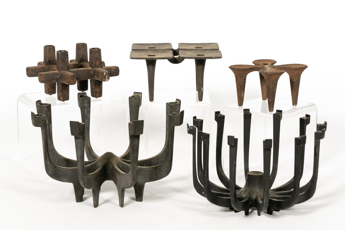 5 Jens H. Quistgaard Style Cast Iron Candlesticks (1 of 6)
