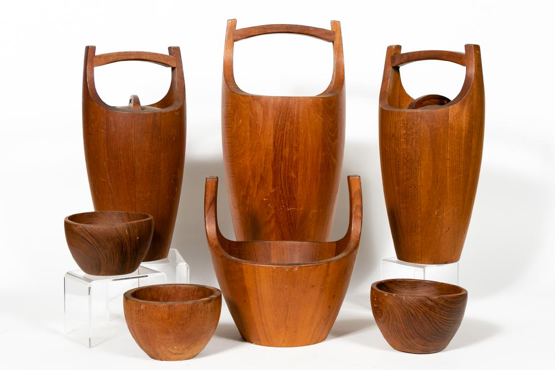 7 Dansk Teak Items, Ice Buckets & Bowls (1 of 7)