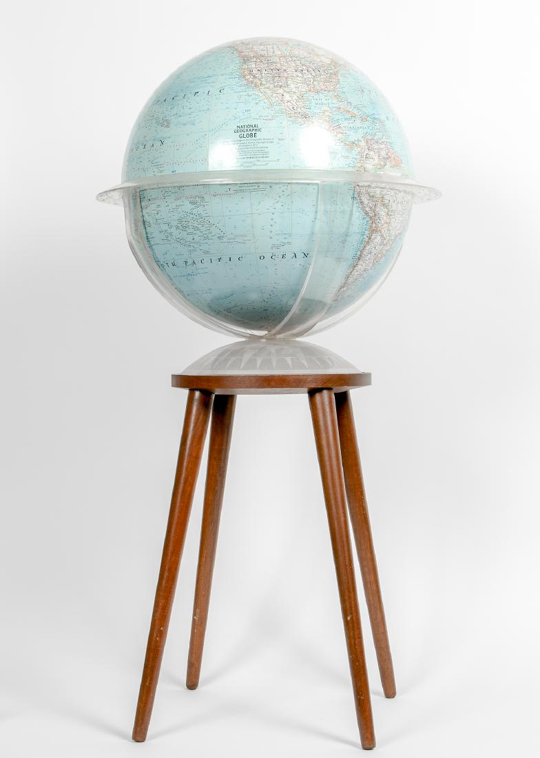 Vintage 1960's Globe on Teak Stand, Nat Geo (1 of 2)