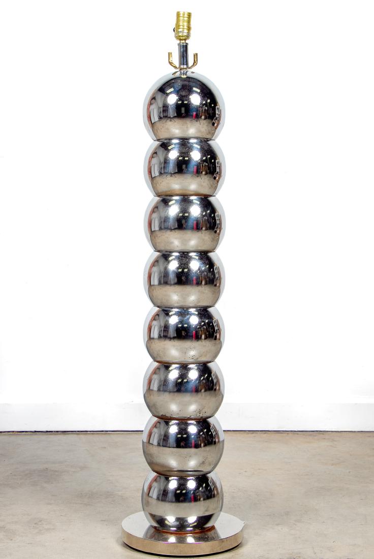 George Kovacs Stacked Chrome Ball Lamp, 44" Tall (1 of 2)