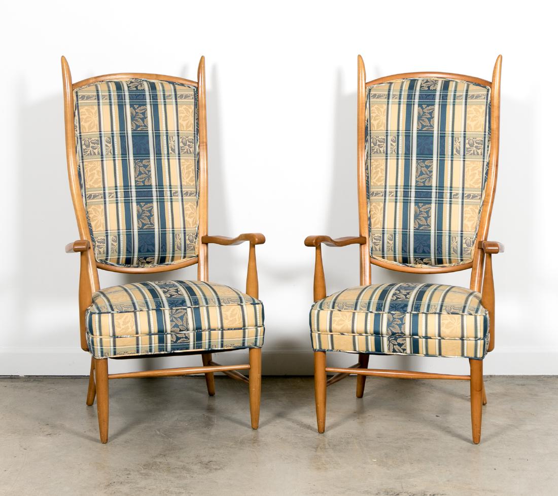 2 Maxwell Royal Blue & Yellow Plaid Armchairs (1 of 3)