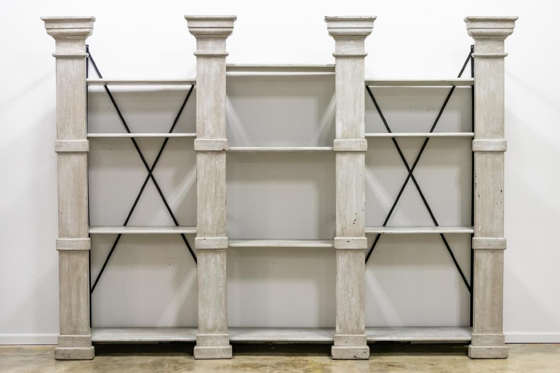Large Neoclassical Style Column & Tiered Bookshelf (1 of 8)