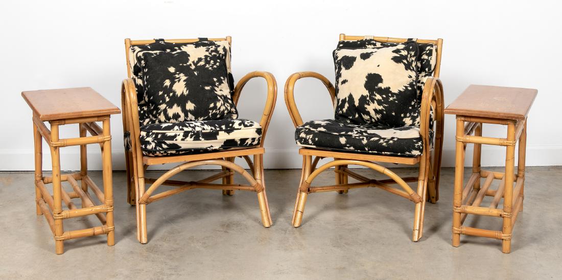 Ficks Reed, Four Piece Set, Bamboo Chairs & Tables (1 of 2)