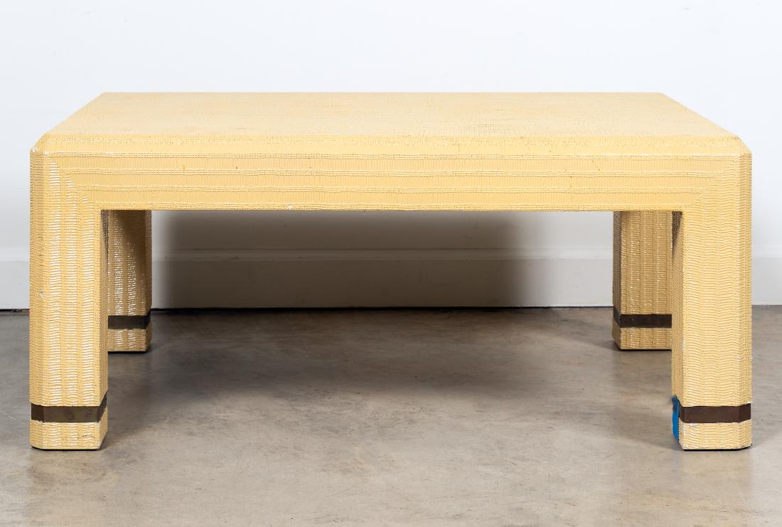 Karl Springer Lacquered Grasscloth Coffee Table Dec 02 2018