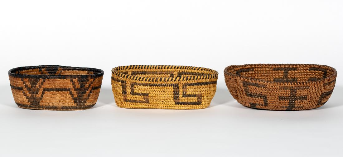 Three SW Native American Hand-Woven Baskets (1 of 5)