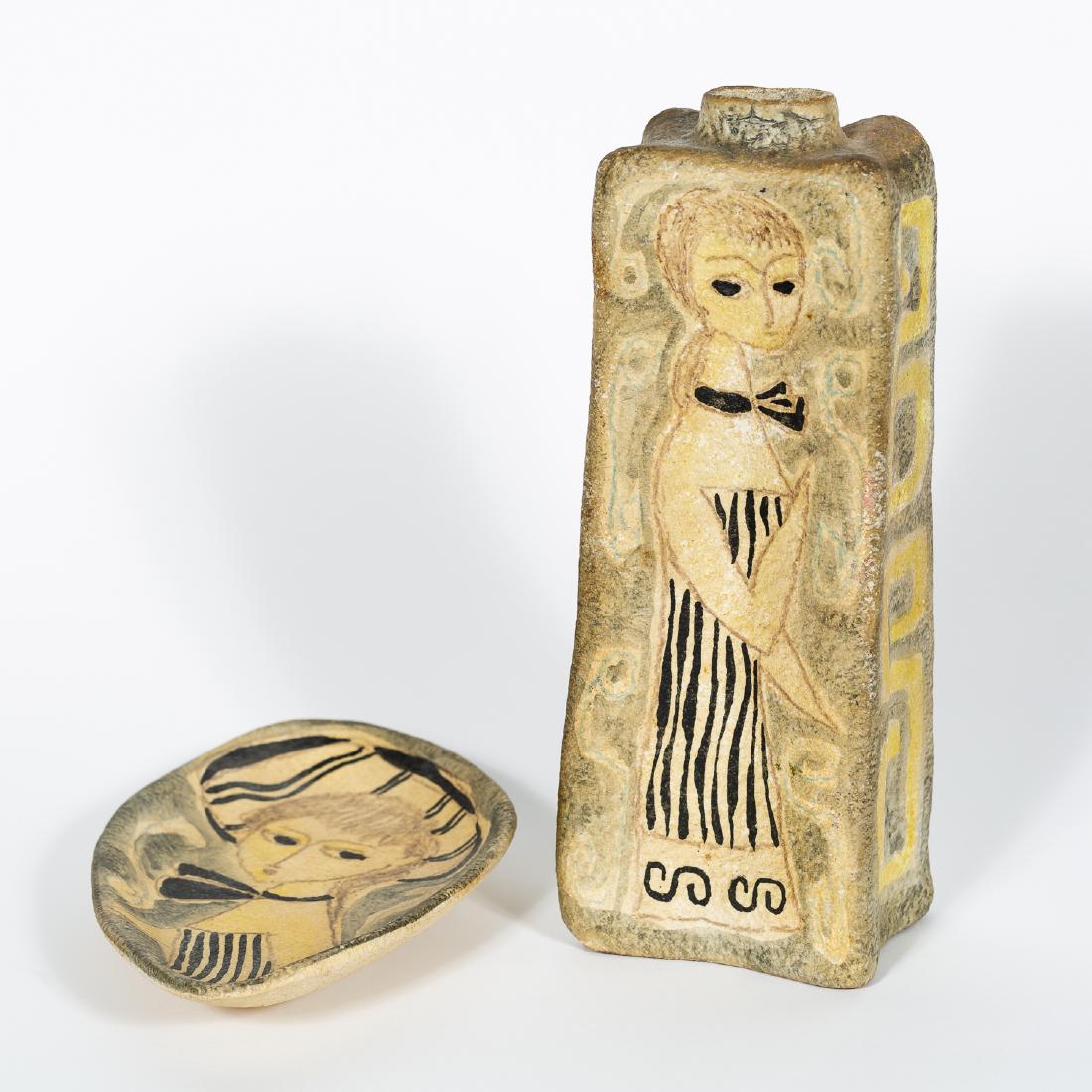 2 Fantoni Ceramic Pieces, Vase & Plate (1 of 10)