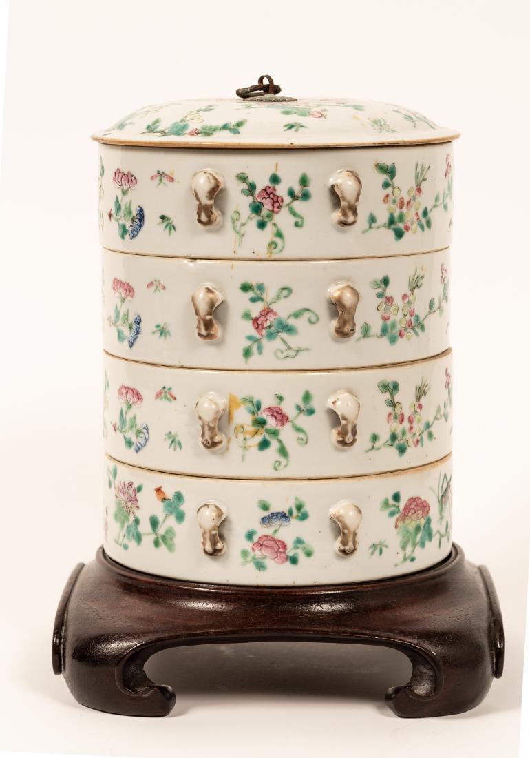 Chinese Famille Verte Stacking Round Box on Stand (1 of 6)