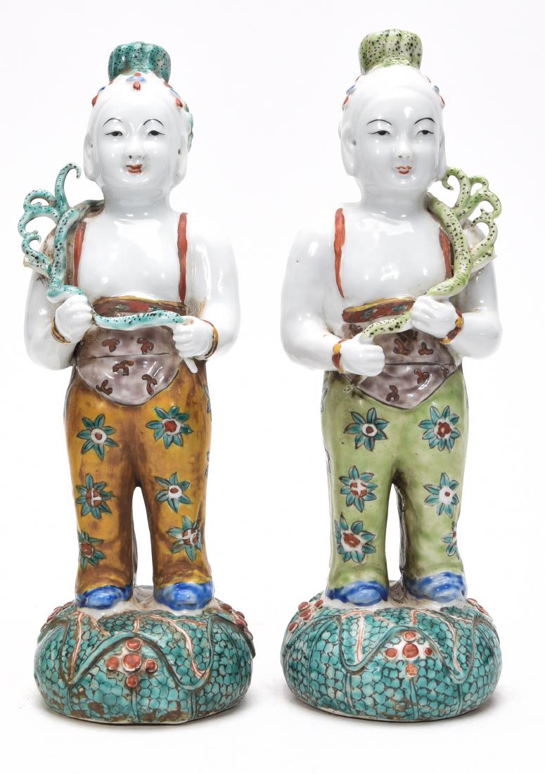 Pair, Chinese Porcelain Figural Lamp Bases (1 of 6)