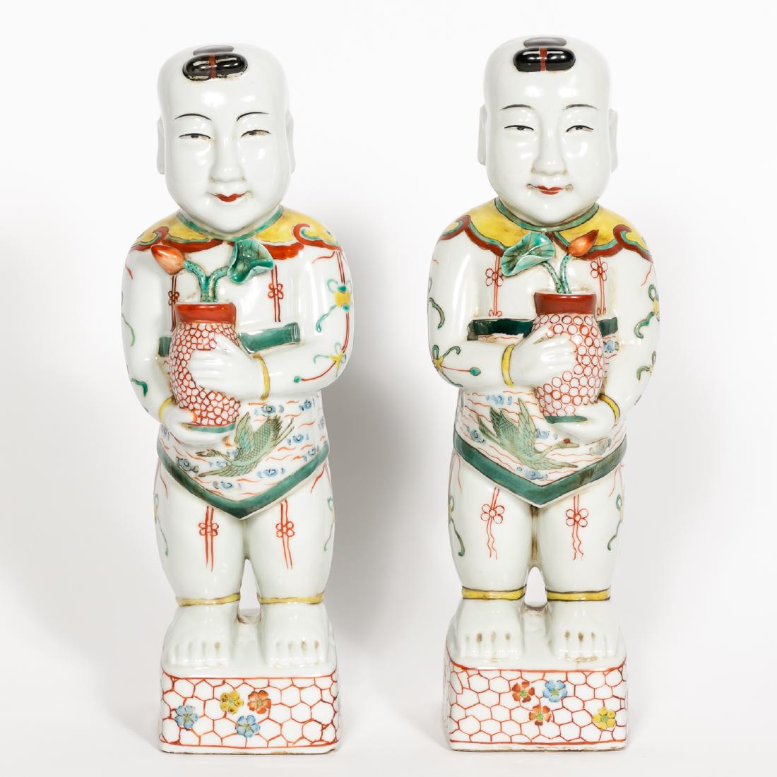 Pair, Chinese Porcelain Figural Lamp Bases (1 of 7)